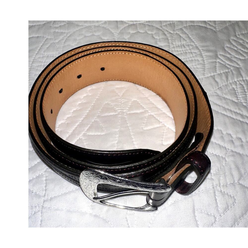 Tony Lama Leather Brown Cognac Western Style Men's  Belt Size 42 #C40157